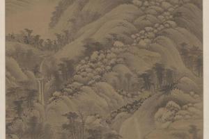 王鉴仿巨然山水轴
