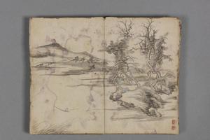 钱维城山水小册
