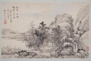 王翚等九家山水册-金树山林流泉页