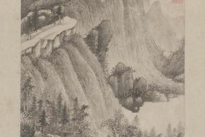 王鉴仿吴镇山水轴