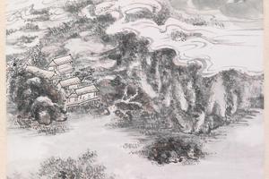 黄宾虹邓巴西诗意轴