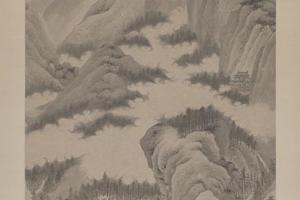 王鉴云山图轴