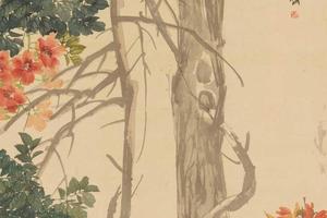 任颐花卉翎毛屏