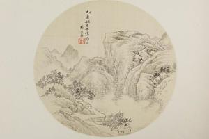 张之万山水纨扇