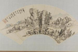 蓝瑛仿黄公望山水扇页