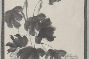 齐璜芙蓉游虾图轴