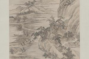 王翚仿惠崇山水轴
