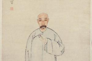 虚谷画秦赞尧像轴