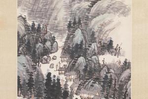 陈师曾设色山水图轴