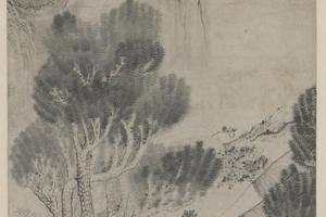 原济陶诗采菊图轴