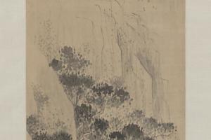 傅山江深草阁图轴