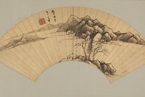 董其昌仿倪山水扇