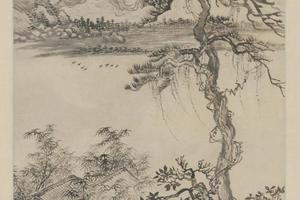 王翚仿柯九思小景轴