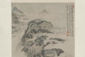 原济采石图轴