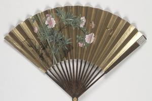 蒋廷锡画眉寿万年胤禛书诗成扇