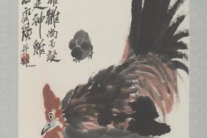 齐璜鸡雏图轴