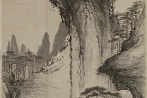 梅清高山流水图轴