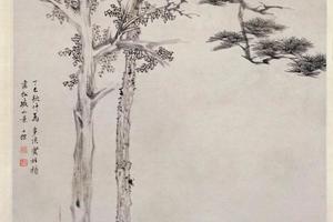 查士标补多侯松坡独坐图像轴