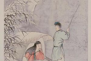 费丹旭画王子猷雪夜访戴轴