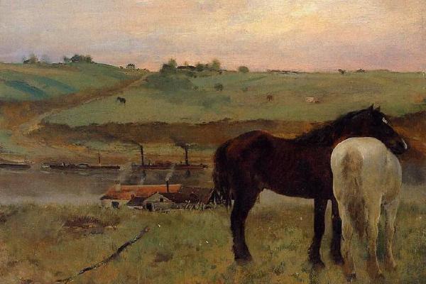 德加作品集-Horses in a Meadow – 1871 - National Gallery of Art - Washington (USA)