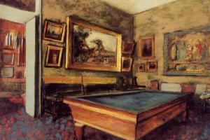 德加作品集-The Billiard Room at Menil-Hubert - 1892 - Staatsgalerie Stuttgart (Germany)
