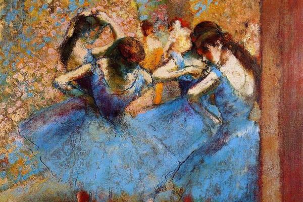 德加作品集-Dancers in Blue - 1895 - Musee d'Orsay (France) - oil on canvas