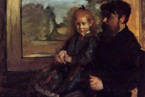 德加作品集-Henri Rouart and His Daughter Helene - 1871-1872 - PC