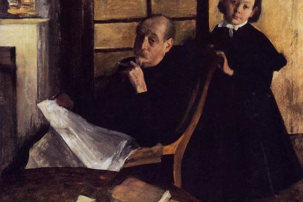 德加作品集-Henri De Gas and His Neice, Lucie Degas - circa 1876 - The Art Institute of Chicago (USA)