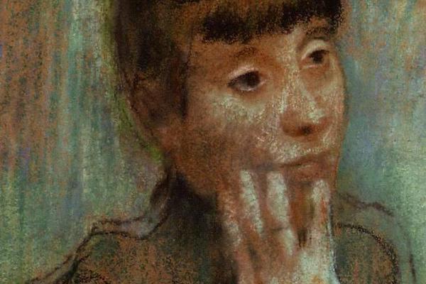 德加作品集-Portrait of a Woman Wearing a Green Blouse - 1884 - PC