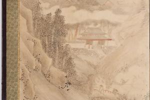 江户时代 山水图屏风-第一屏-画册