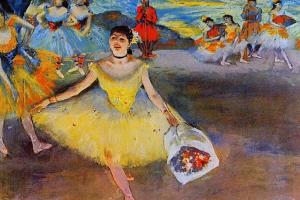 德加作品集-Dancer with a Bouquet Bowing - circa 1877 - Musee d'Orsay (France)