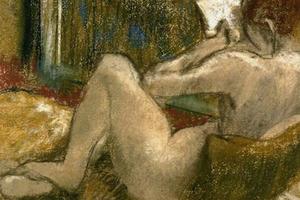 德加作品集-Nude from the Rear, Reading - circa 1880-1885 - PC