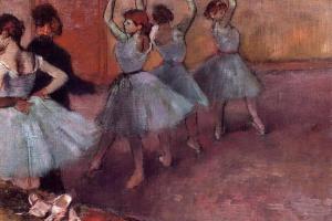 德加作品集-Dancers in Light Blue (also known as Rehearsing in the Dance Studio) - circa 1882 - PC