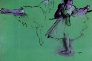 德加作品集-Dancers at the Barre - circa 1873 - British Museum (England) - oil on canvas