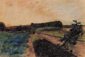 德加作品集-Landscape on the Orne - circa 1884 - PC