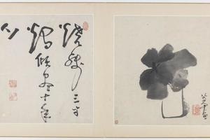 八大山人(朱耷)花鸟虫鱼神品张大千题14帧