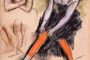 德加作品集-Dancer with Red Stockings - 1884 - PC