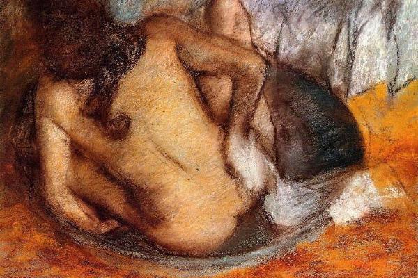 德加作品集-Nude in a Tub - 1884 - Glasgow Art Gallery and Museum (Scotland)