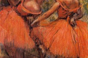 德加作品集-Red Ballet Skirts - circa 1897-1901 - Glasgow Art Gallery and Museum (Scotland)