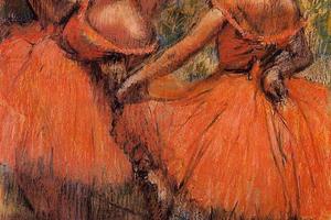 德加作品集-Red Ballet Skirts - circa 1897-1901 - Glasgow Art Gallery and Museum (Scotland)