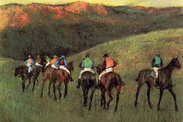 德加作品集-Racehorses in a Landscape - 1894 - Thyssen-Bornemisza Museum (Spain)