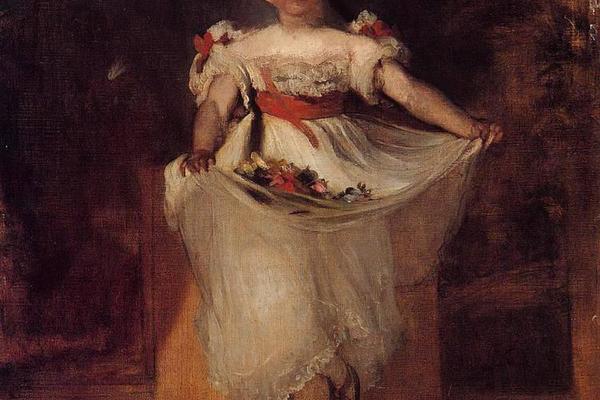 德加作品集-Little Girl Carrying Flowers in Her Apron - 1860-1862 - PC