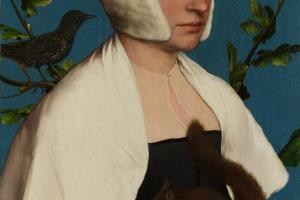 荷尔拜因作品集-59Hans Holbein the Younger - A Lady with a Squirrel and a Starling (Anne Lovell)