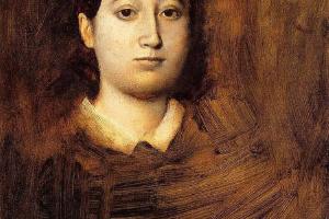 德加作品集-Portrait of Madame Edmondo Morbilli, nee Therese De Gas - 1865 - PC
