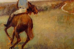 德加作品集-Jockey in Blue on a Chestnut Horse - circa 1889 - Virginia Museum of Fine Arts (USA)