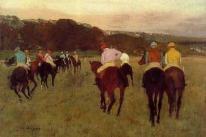 德加作品集-Racehorses at Longchamp - 1871 - Museum of Fine Arts (USA)