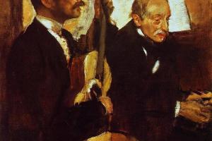 德加作品集-Degas Father Listening to Lorenzo Pagans - 1869-1870 - Museum of Fine Arts (USA)
