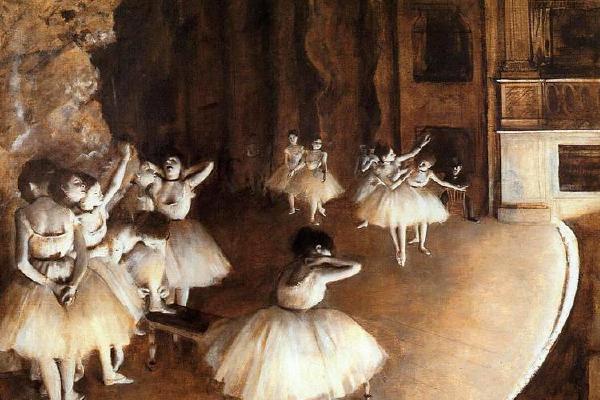 德加作品集-The Ballet Rehearsal on Stage - 1874 - Musee d'Orsay (France)