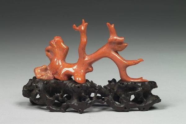 西元1644-1911年 清 珊瑚笔架