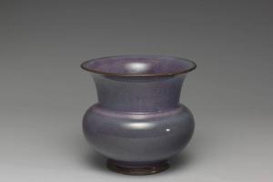 金-元 西元1115-1368年 钧窑 丁香紫渣斗式花盆